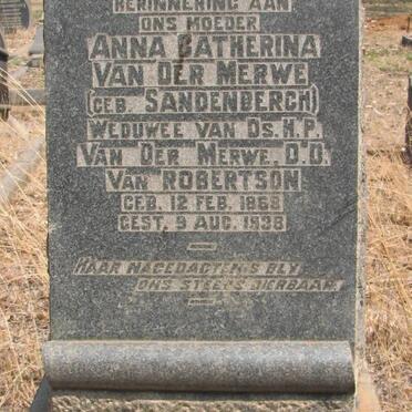 MERWE Anna Catharina, van der nee SANDENBERGH 1868-1938