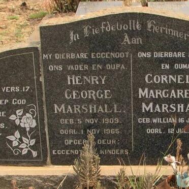 MARSHALL Henry George 1909-1965 &amp; Cornelia Margaretha WILLIAMS 1912-1994