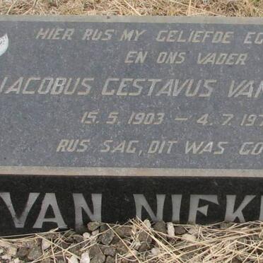 NIEKERK Jacobus Gestavus, van 1903-1974