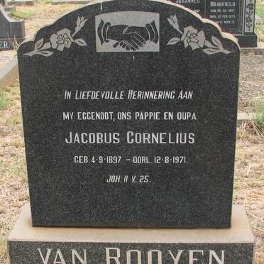 ROOYEN Jacobus Cornelius, van 1897-1971