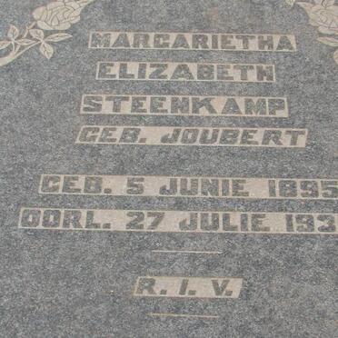 STEENKAMP Margarietha Elizabeth nee JOUBERT 1895-1935