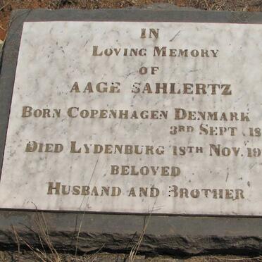 SAHLERTZ Aage 1876-1931