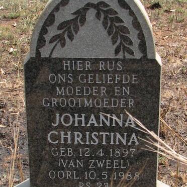 VENTER Johanna Christina nee VAN ZWEEL 1897-1988