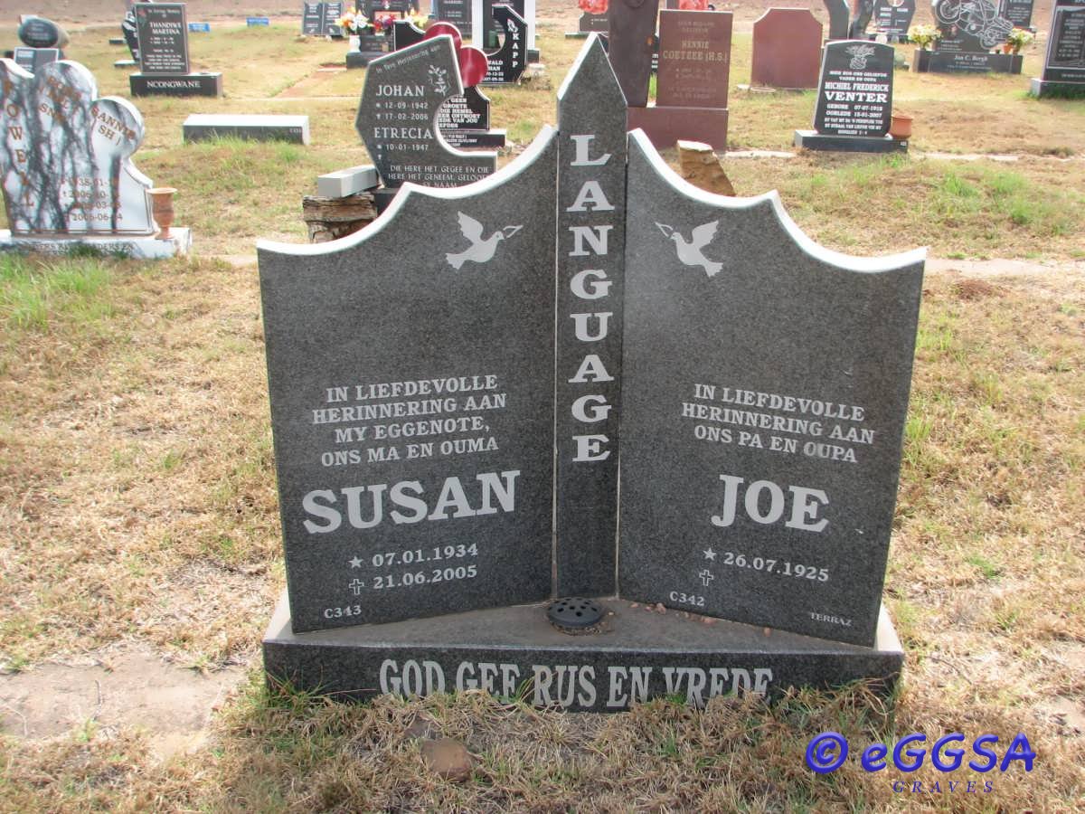 LANGUAGE Joe 1925- &amp; Susan 1934-2005