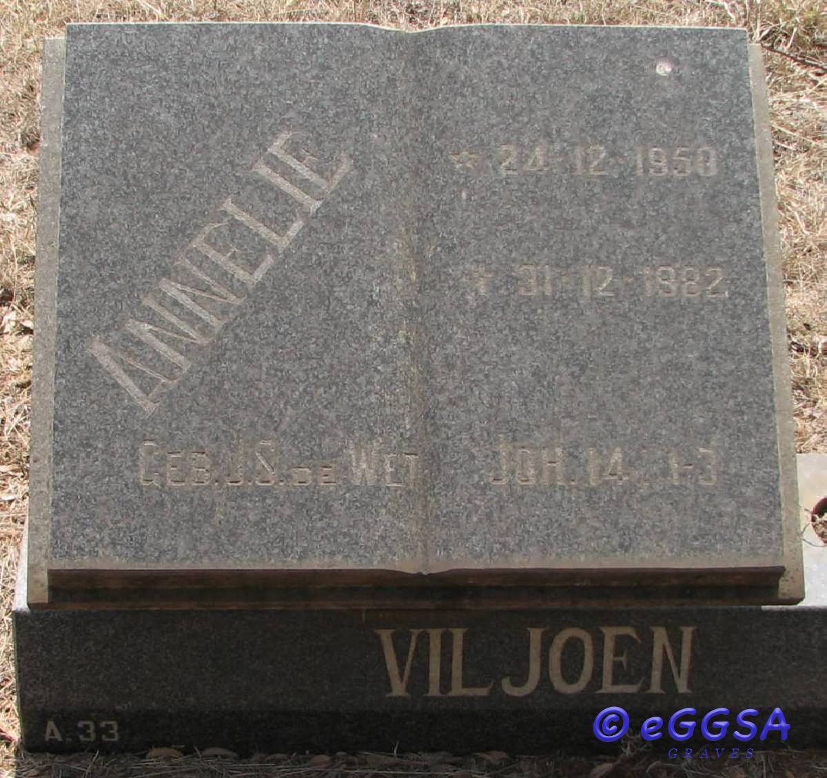 VILJOEN  J.S. nee DE WET 1950-1982