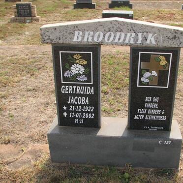 BROODRYK Gertruida Jacoba 1922-2002