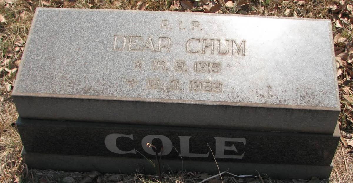 COLE Chum 1915-1989