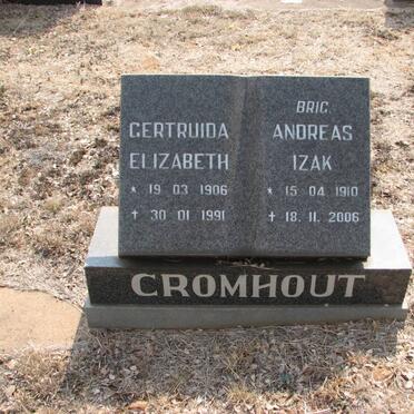 CROMHOUT Andreas Izak 1910-2006 &amp; Gertruida Elizabeth 1906-1991