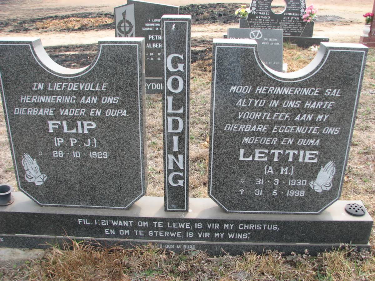 GOLDING P.P.J. 1929- &amp; A.M. 1930-1998