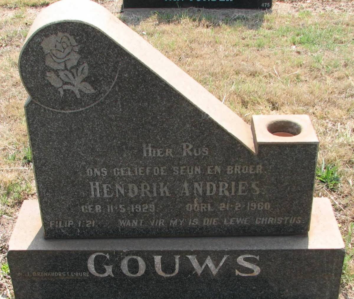GOUWS Hendrik Andries 1929-1960