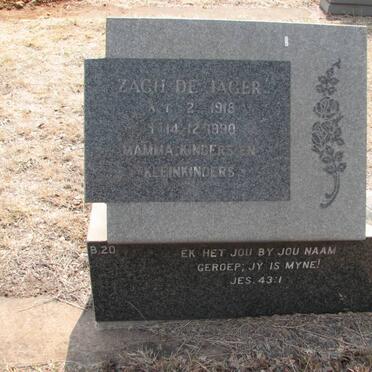 JAGER Zagh, de 1918-1990