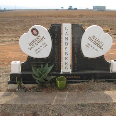 LANDSBERG Johann van Aardt 1966-2009 &amp; Juliana Theodora 1970-