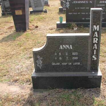 MARAIS Anna 1920-2001