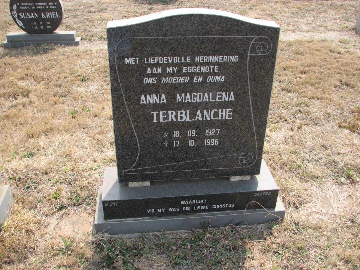 TERBLANCHE Anna Magdalena 1927-1996