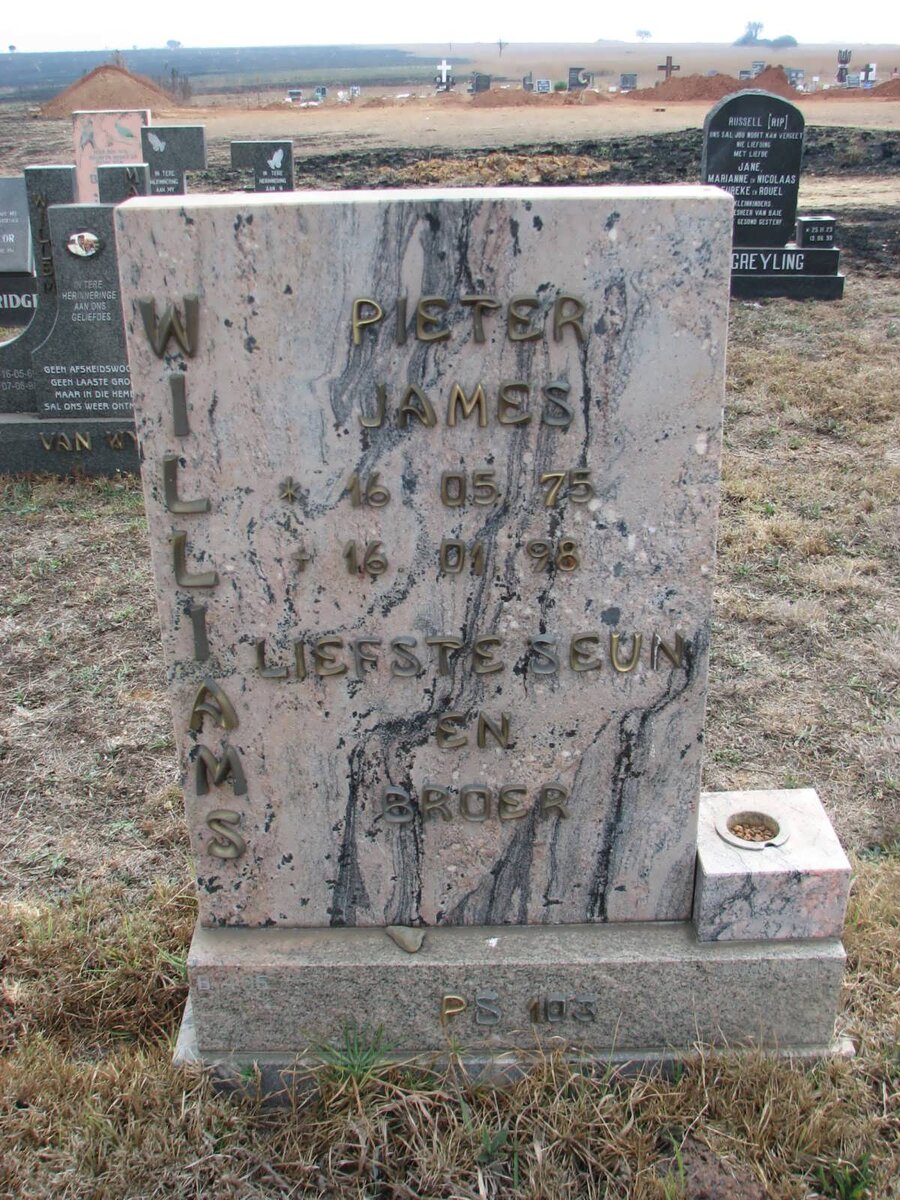 WILLIAMS Pieter James 1975-1998