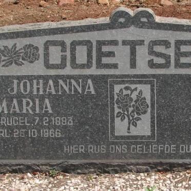 COETSER Philippus Jeremias 1875-1942 &amp; Anna Johanna Maria KRUGEL 1883-1966
