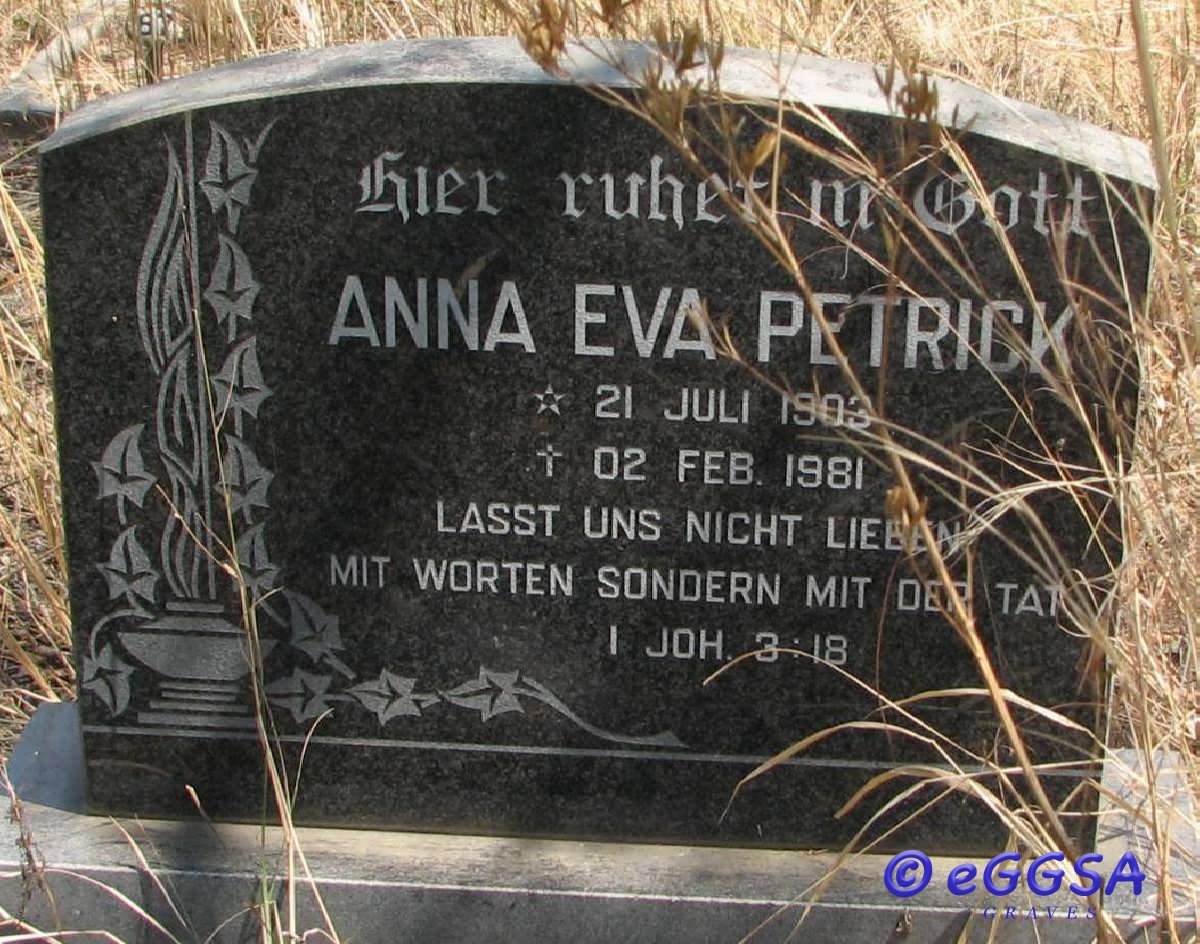 PETRICK Anna Eva 1903-1981