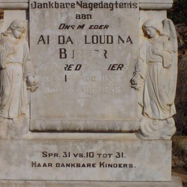 BURGER Alida Gloudina nee DE VILLIERS 1856-1936