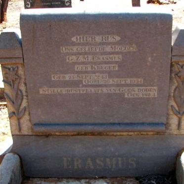 ERASMUS G.Z.M. nee KRUGER 1843-1934