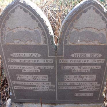 SCHUTTE Gerhardus Coenraad 1867-1947 &amp; Elsje Magdalena 1869-1947