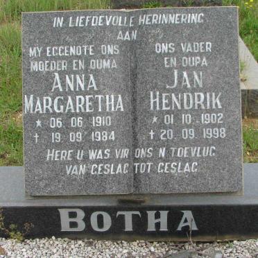 BOTHA Jan Hendrik 1902-1998 &amp; Anna Margaretha 1910-1984