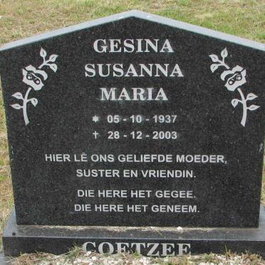 COETZEE Gesina Susanna Maria 1937-2003