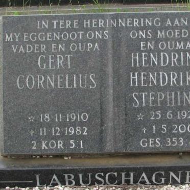 LABUSCHAGNE Gert Cornelius 1910-1982 &amp; Hendrina Hendrika Stephina 1926-2000