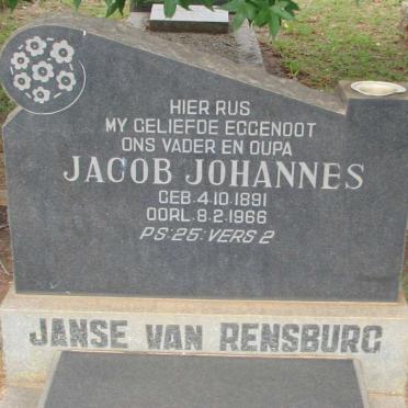 RENSBURG Jacob Johannes, Janse van 1891-1966