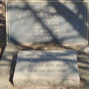 RUST John Bernhardt 1865-1951 &amp; Susanna J.C. VENTER 1876-1918