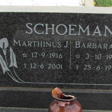 SCHOEMAN Marthinus J. 1916-2001 &amp; Barbara M. 1916-1990
