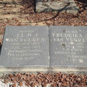 VUUREN J.L.W.J., van 1885-1965 &amp; Frederika J. HOFLAND 1903-1979