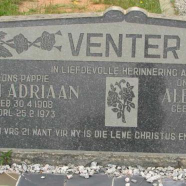VENTER Jan Adriaan 1908-1973 &amp; Aletta Sophia VILJOEN 1916-1993