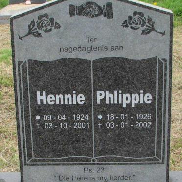 WALT Hennie, van der 1924-2001 &amp; Phlippie1926-2002