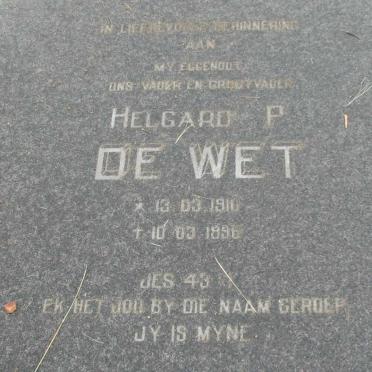 WET Helgard P., de 1910-1996