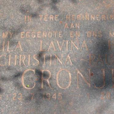 CRONJE Heila Lavina Helena Christina Paulina 1945-1977
