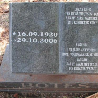 BOTES Hester Maria 1920-2006