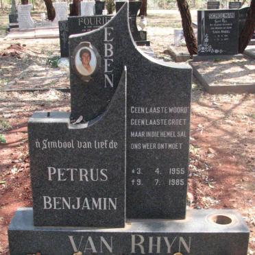 RHYN  Petrus Benjamin, van 1955-1985