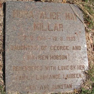 MILLAR Nora Alice May nee HOBSON 1914-1988