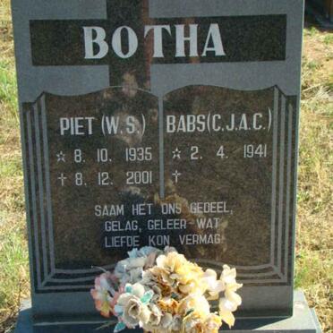 BOTHA W.S. 1935-2001 &amp; C.J.A.C. 1941-