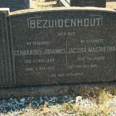 BEZUIDENHOUT Gerhardus Johannes 1869-1960 &amp; Johanna Magrietha TALJAARD 1873-