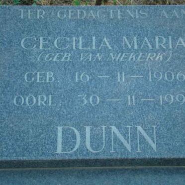 DUNN Cecilia Maria nee VAN NIEKERK 1906-1995