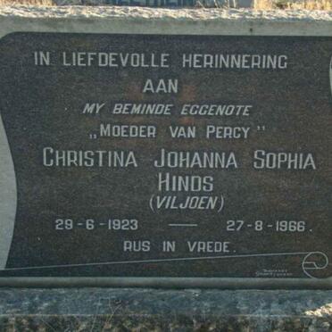 HINDS Christina Johanna Sophia nee VILJOEN 1923-1966