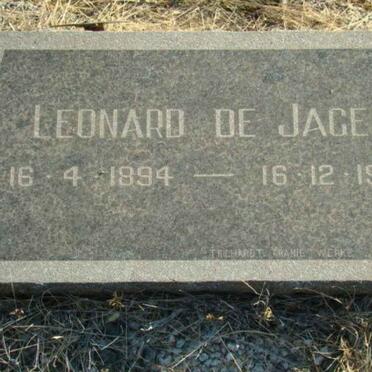 JAGER Leonard, de  1894-1966