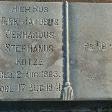 KOTZE Dirk Jacobus Gerhardus Stephanus 1863-1941