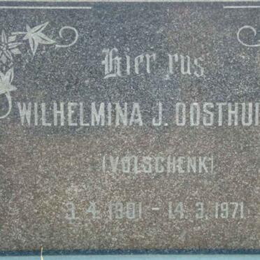 OOSTHUIZEN Wilhelmina J. nee VOLSCHENK 1901-1971