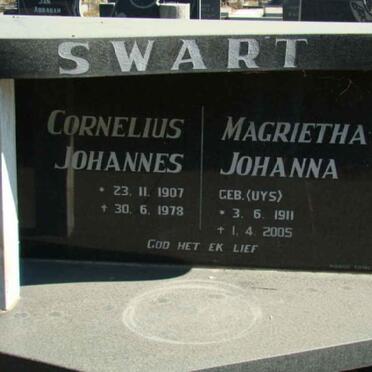 SWART Cornelius Johannes 1907-1978 &amp; Magrietha Johanna UYS 1911-2005