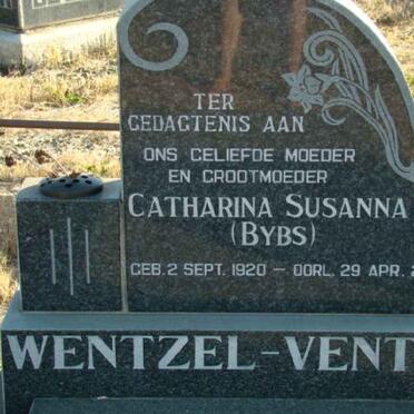 WENTZEL Catharina Susana nee VENTER 1920-2001