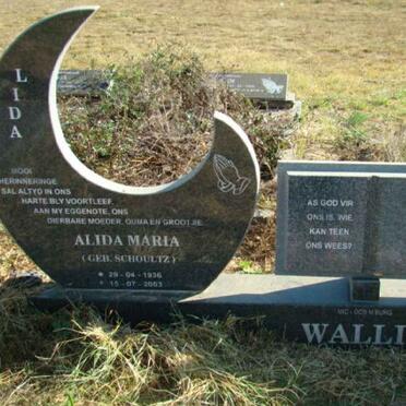 WALLIS Hermanus Christoffel 1935-2006 &amp; Alida Maria SCHOULTZ 1936-2003 