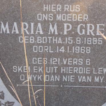 GREEF Maria M.P. nee BOTHA 1885-1968