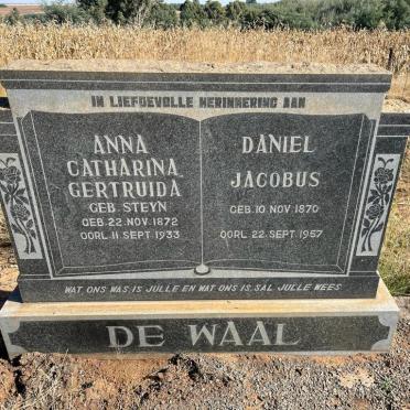 WAAL Daniel Jacobus, de 1870-1957 &amp; Anna Catharina Gertruida nee STEYN 1872-1933